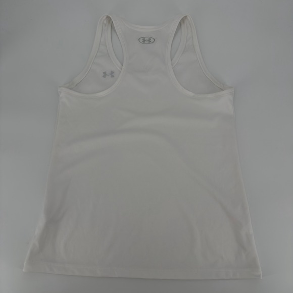 Under Armour White Racerback Tank Top Loose Fit Athletic Workout Women's Medium - Picture 5 of 6
